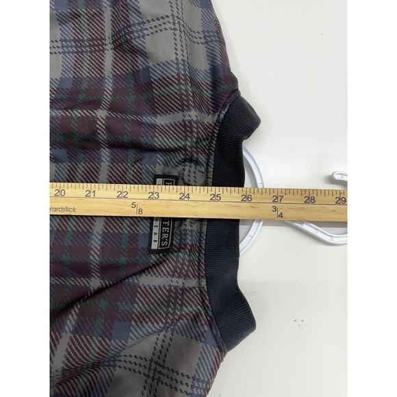 Forresters Mens Windbreaker Size Large Gray Plaid Long Sleeve V-Neck - Picture 9 of 10